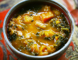 Kale and Roasted Red Vegetable Soup
