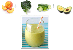 peach kale cucumber avocado smoothie