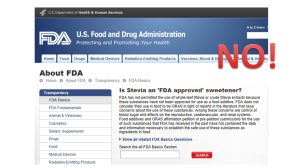 FDA does not approve Stevia NO