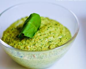 green nuts and seeds pesto