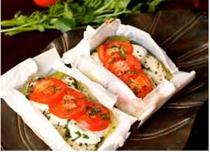 Caprese Style Chicken Baked in Parchment