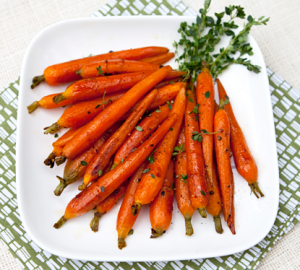 blanched baby vegetables